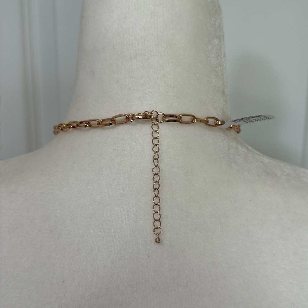 Urban Outfitters Katherine Lariat Charm Necklace Gold Tone with Pearl Accents - Picture 5 of 12
